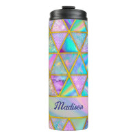 Elegant holographic trendy faux gold geometric