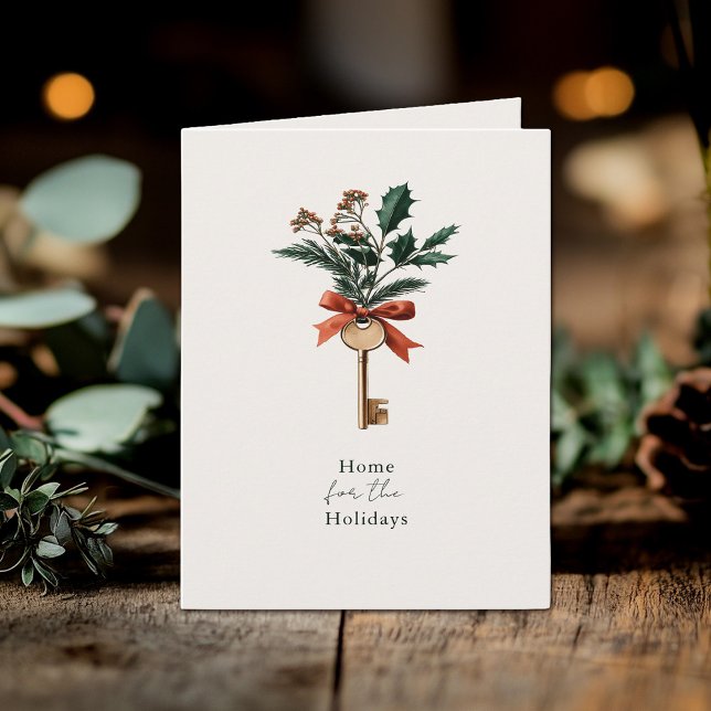 Elegant Home for the Holidays Real Estate Business Holiday Card (Creator Uploaded)