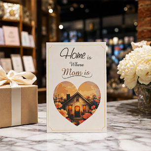 Elegant “Home is Where Mum Is” Greeting Card 