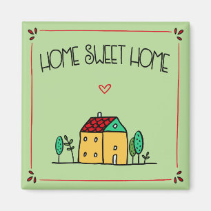 Elegant Home Sweet Home Mint Green Fridge Magnet