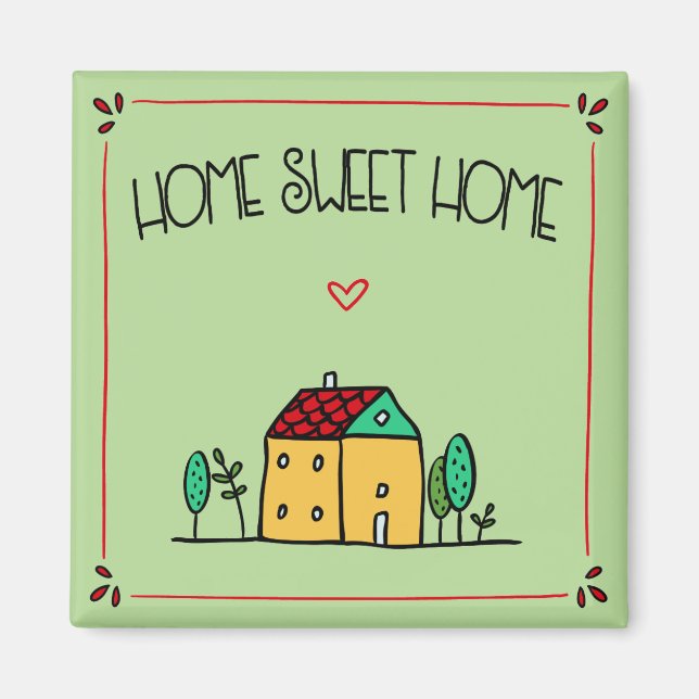 Elegant Home Sweet Home Mint Green Fridge Magnet (Front)