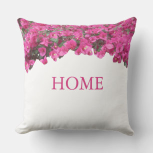 Elegant Home Tropical Flowers on White Cushion