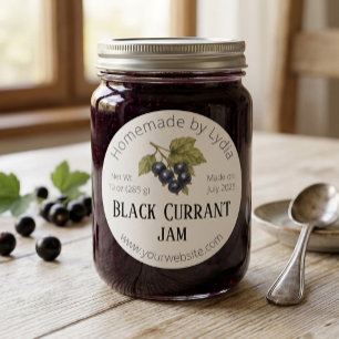 Elegant Homemade Black Currant Jar  Classic Round Sticker