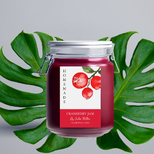Elegant Homemade Cranberry Jam Label