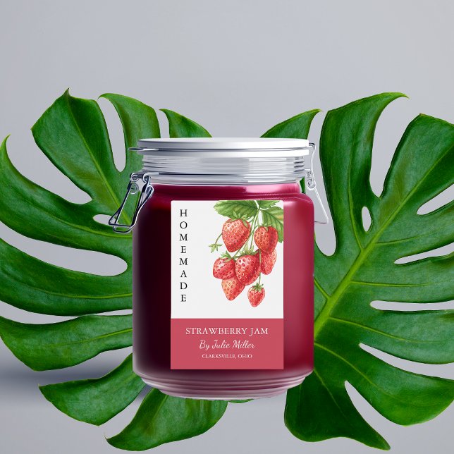 Elegant Homemade Strawberry Jam Label (Creator Uploaded)