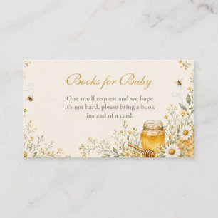 Elegant Honey Bee Baby Shower Books for Baby Enclosure Card