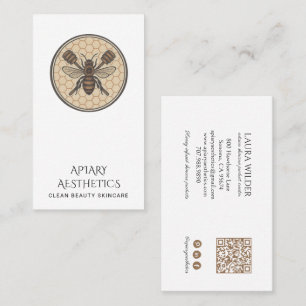 Elegant Honey Bee Logo Skincare Products Business Card