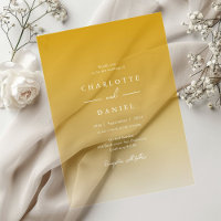 Elegant Honey Yellow Gradient Acrylic Wedding