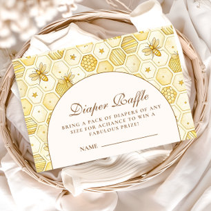 Elegant Honeycomb Bee Diapper Raffle Enclosure Card