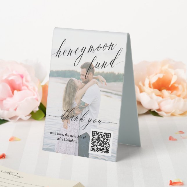 Elegant Honeymoon Fund QR Code Photo Wedding (In SItu (Wedding))