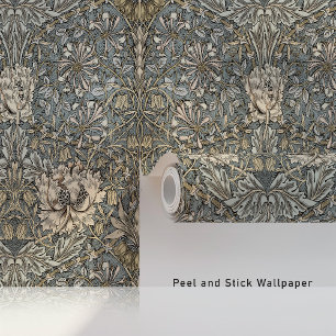 Elegant Honeysuckle Pattern William Morris Style Wallpaper
