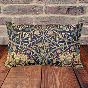 Elegant Honeysuckle Vintage Floral Lumbar Cushion
