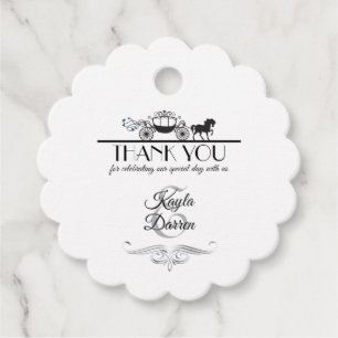 Elegant Horse and Buggy Wedding Favour Tags