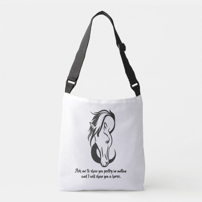 Elegant Horse Bag with Poetry Quote (Front)
