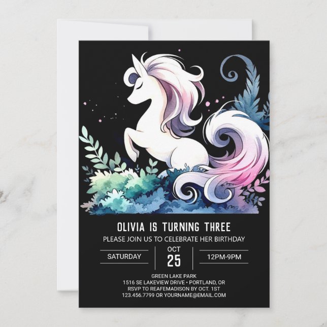 Elegant Horse Birthday Invitation (Front)