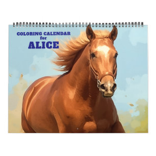 Elegant Horse Colouring Calendar