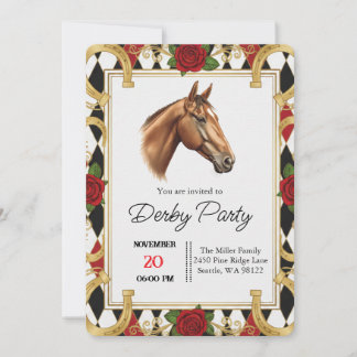 Elegant Horse Derby Party Invitation