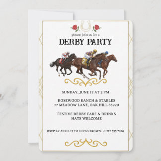 Elegant Horse Derby Party Invitation
