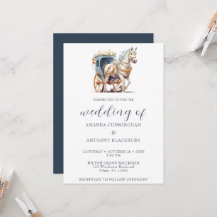 Elegant Horse Drawn Carriage Wedding Invitation