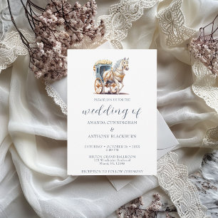 Elegant Horse Drawn Carriage Wedding Invitation