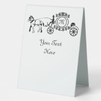 Elegant Horse Drawn Wedding Wagon Monogram