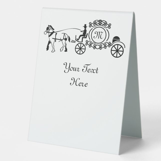 Elegant Horse Drawn Wedding Wagon Monogram (Front)