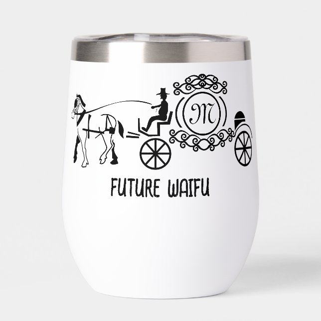 Elegant Horse Drawn Wedding Wagon Monogram (Back)