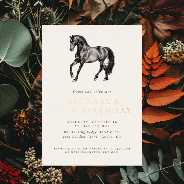 Elegant Horse Equestrian Adult Birthday (Creator Uploaded)