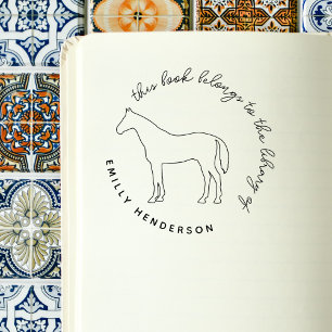Elegant Horse From The Library Of Script Rubber Stamp