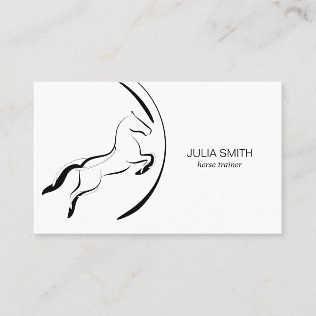 Elegant Horse | Horse Trainer Business Card (Front)