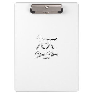 Elegant horse in black colour clipboard