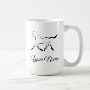 Elegant horse in black colour coffee mug