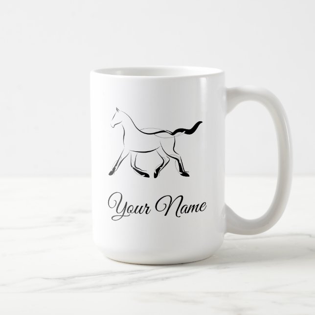 Elegant horse in black colour coffee mug (Right)