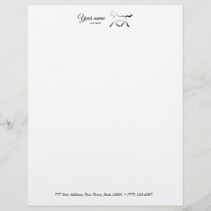Elegant horse in black colour custom letterhead