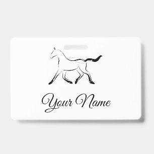 Elegant horse in black colour ID badge