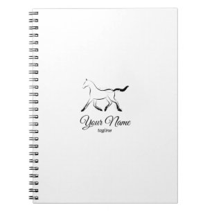 Elegant horse in black colour notebook