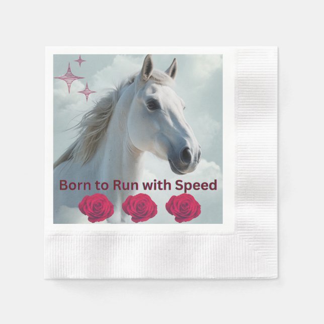 Elegant Horse Portrait for Equestrian Souls Napkin (Front)