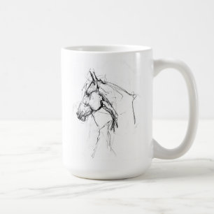 Elegant Horse Portrait Sketch Coffee Mug