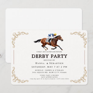 Elegant Horse Racing Garden Party Invitation