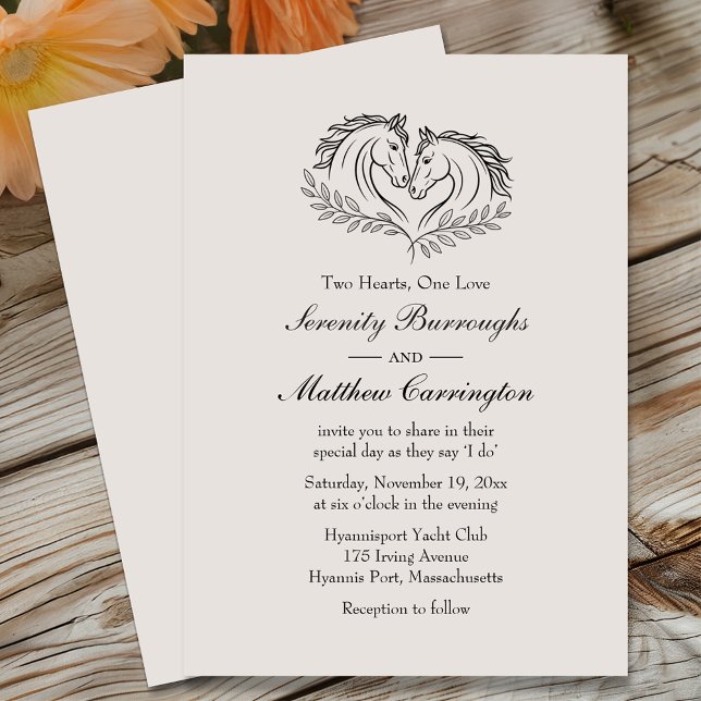 Elegant Horse Rustic Country Western Wedding Invitation (Creator Uploaded)