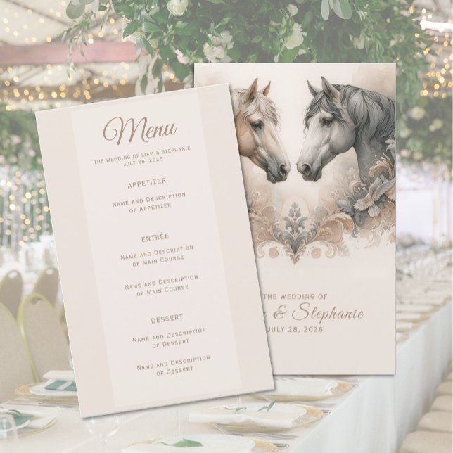 Elegant Horse Wedding Menu (Elegant Horse Wedding Menu (front and back))