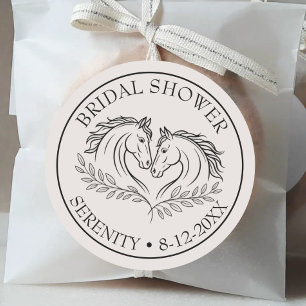 Elegant Horse Wedding Rustic Country Thank You Classic Round Sticker