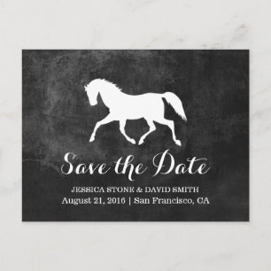 Elegant Horse Wedding Save the Date Announcement Postcard