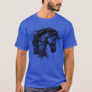 Elegant horse With Mane In Flowersattoo family T-Shirt