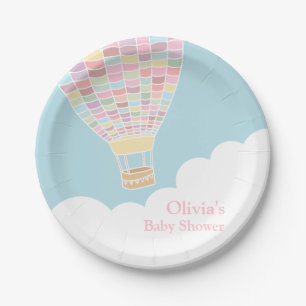 Elegant Hot Air Balloon Baby Shower Supplies Paper Plate