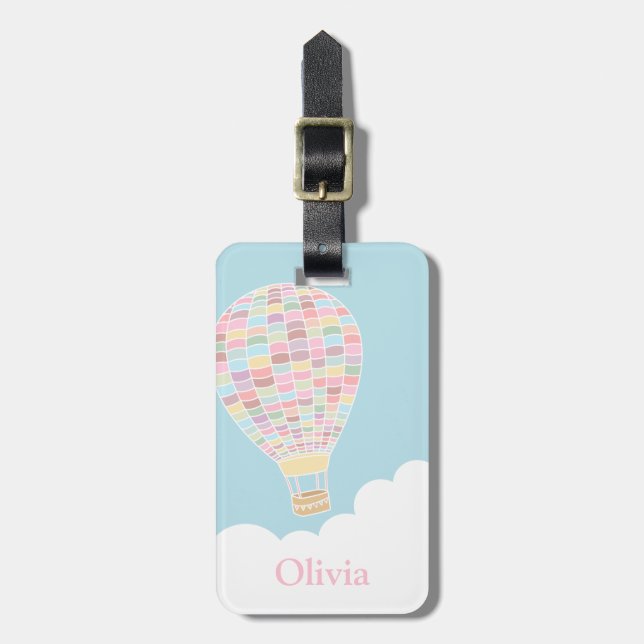 Elegant Hot Air Balloon Travel Luggage Tag (Front Vertical)