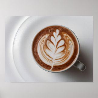 Elegant Hot Cocoa with Milk Foam Latte Art  Poster