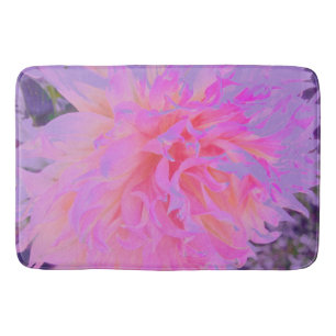 Elegant Hot Pink and Magenta Decorative Dahlia Bath Mat