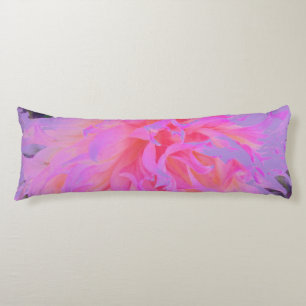 Elegant Hot Pink and Magenta Decorative Dahlia Body Cushion