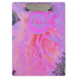 Elegant Hot Pink and Magenta Decorative Dahlia Clipboard